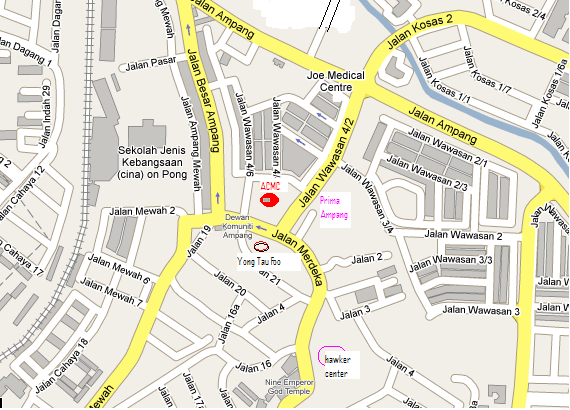 Ampang Church bird view map